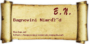 Bagnovini Nimród névjegykártya